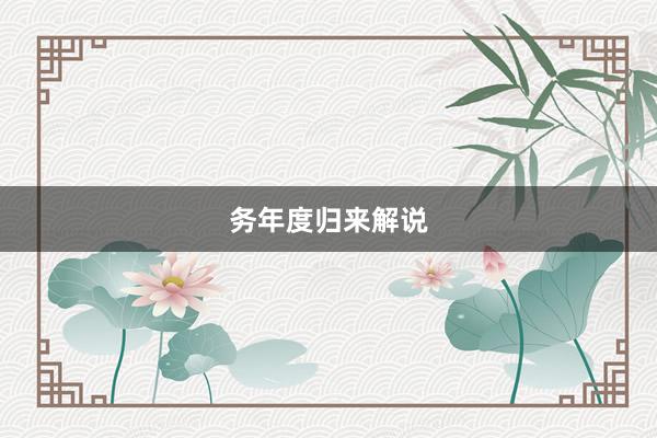 务年度归来解说